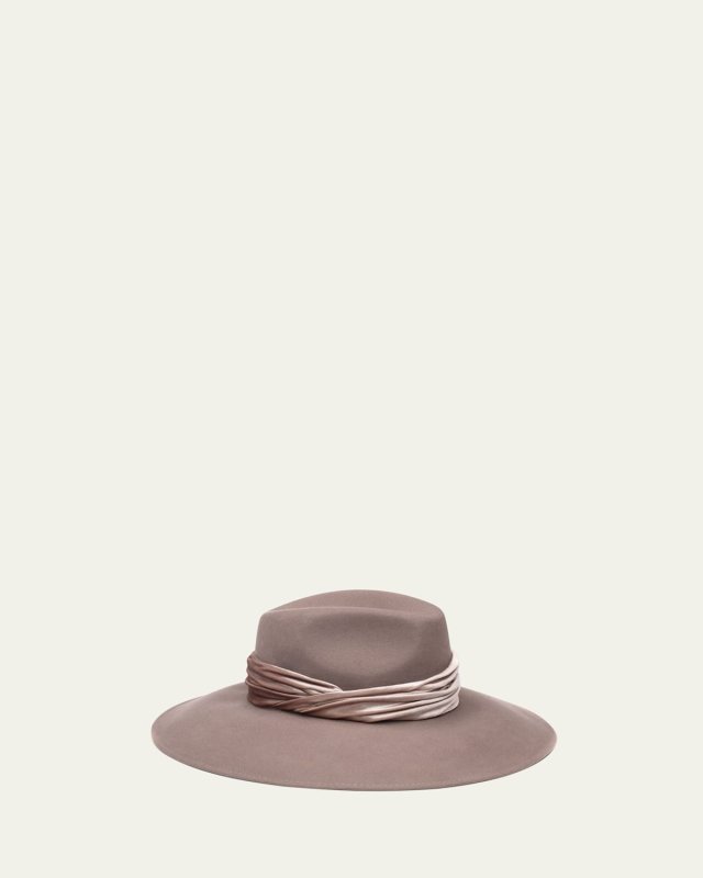 Emmanuelle Wool Wide Brim Fedora Hat